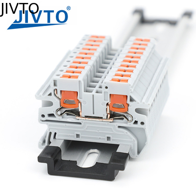 PTV 2.5 DIN Rail Terminal Block Side-Entry Push-in Connection 2.5mm2 26-12AWG Кабельная проводка Электрический проволочный соединитель