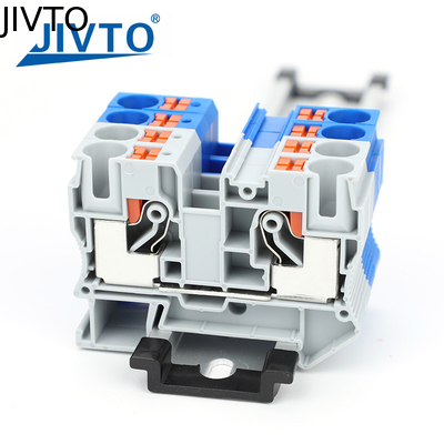PT10 Сдвигающийся терминальный блок Din Rail Wire Электрический соединитель 10 мм2 Спринг безвинтовой подводки через ленту PT-10